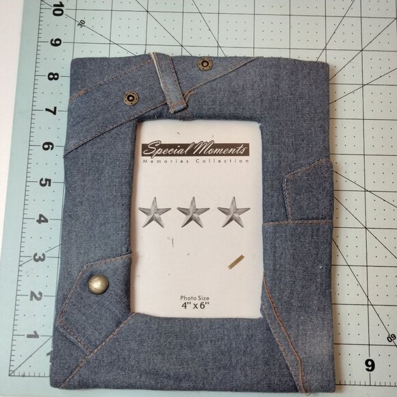 Special Moments Denim Photo Frame Blue Jean Memories Collection 4 X 6 Tabletop - Picture 2 of 5